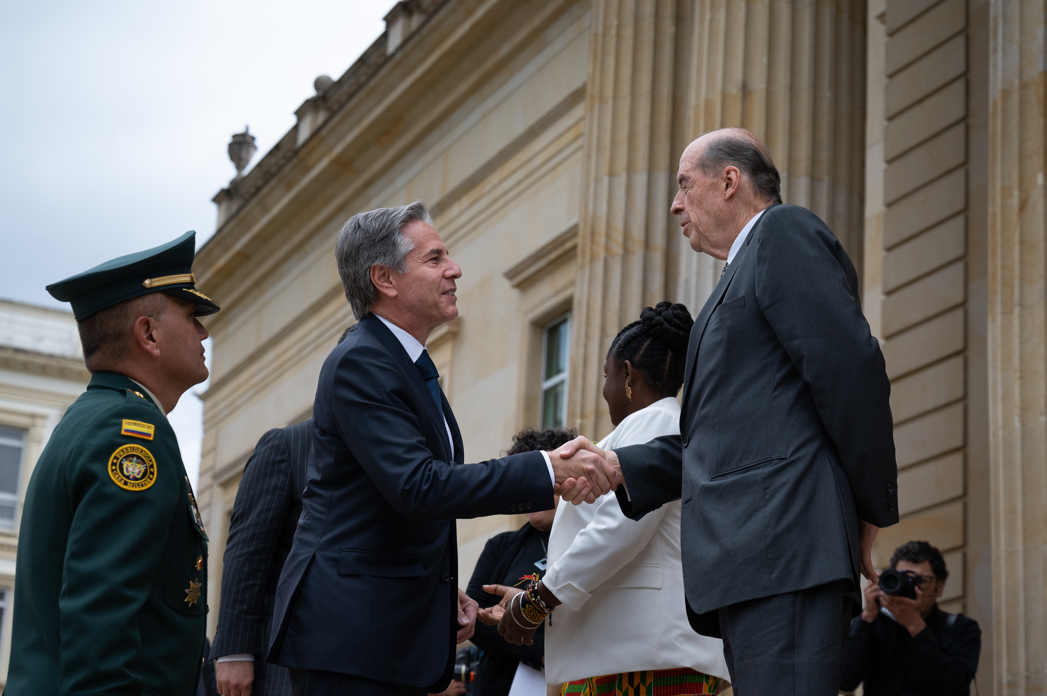 Ministro de Relaciones Exteriores, Álvaro Leyva Durán, recibió en la Casa de Nariño al Secretario de Estado de EE.UU. Antony Blinken