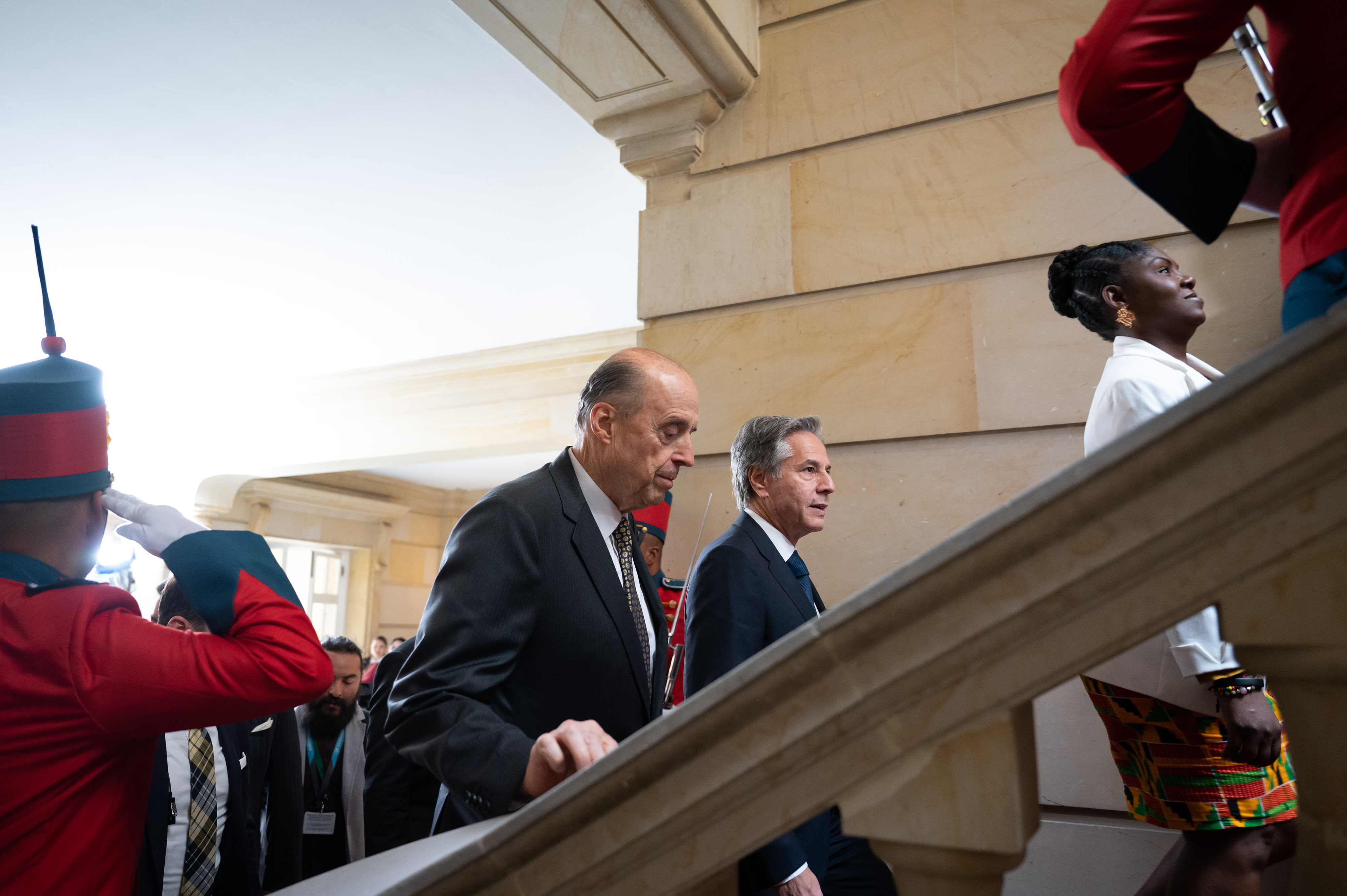 Ministro de Relaciones Exteriores, Álvaro Leyva Durán, recibió en la Casa de Nariño al Secretario de Estado de EE.UU. Antony Blinken