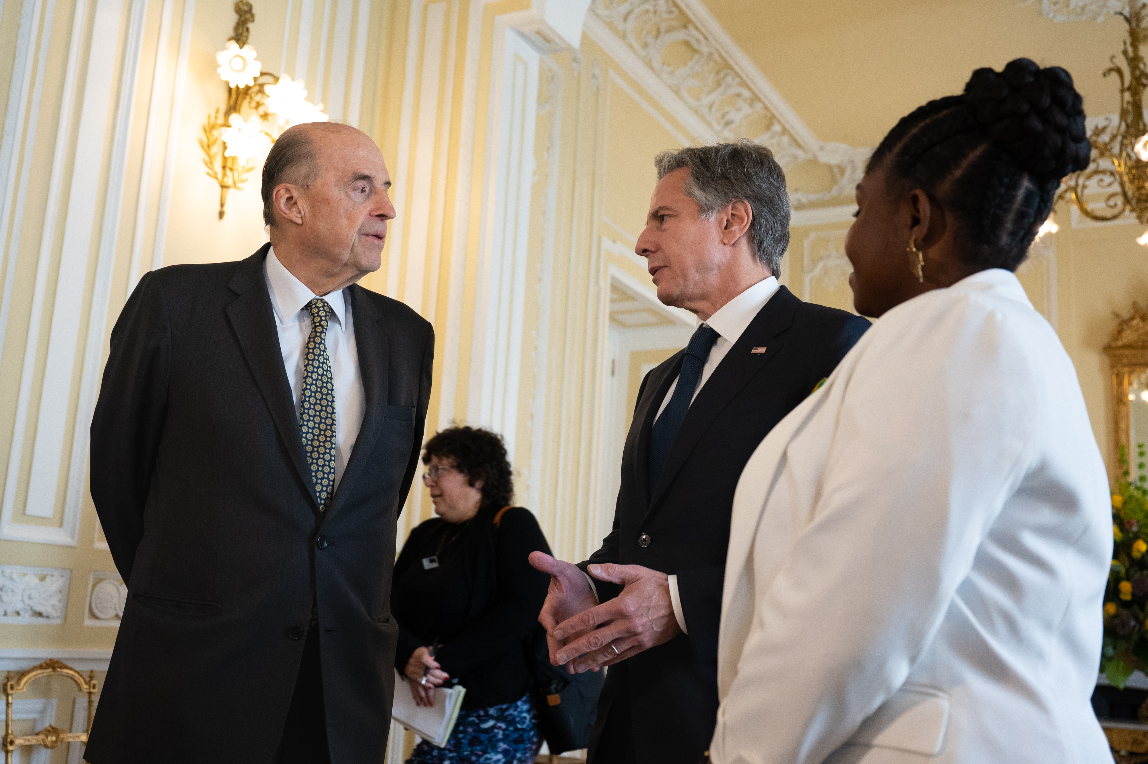 Ministro de Relaciones Exteriores, Álvaro Leyva Durán, recibió en la Casa de Nariño al Secretario de Estado de EE.UU. Antony Blinken