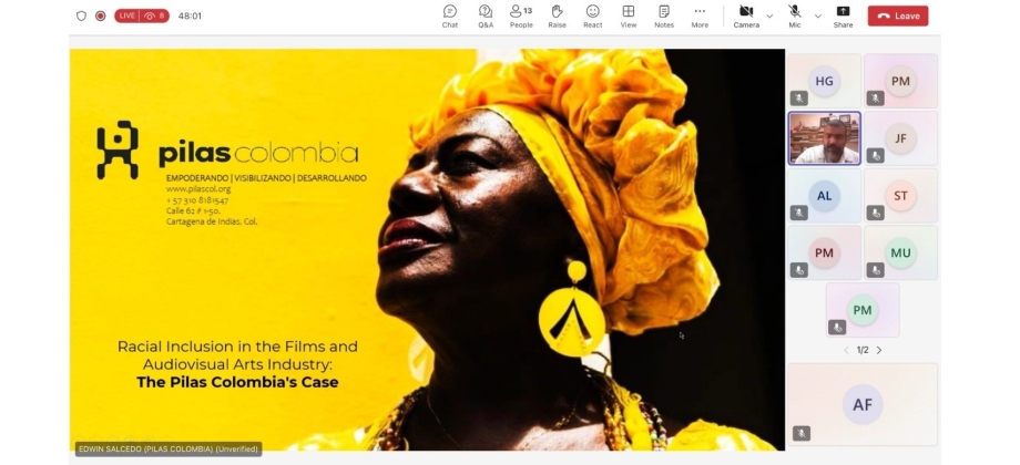 Embajada de Colombia en Estados Unidos organizó el webinar Inclusión Racial en la Industria Fílmica y Audiovisual - El Caso de Pilas Colombia